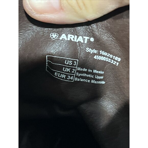 Ariat Boots Kids Youth Sz 3 Brown Leather Circuit Feather Cowboy Southwestern - Picture 8 of 8